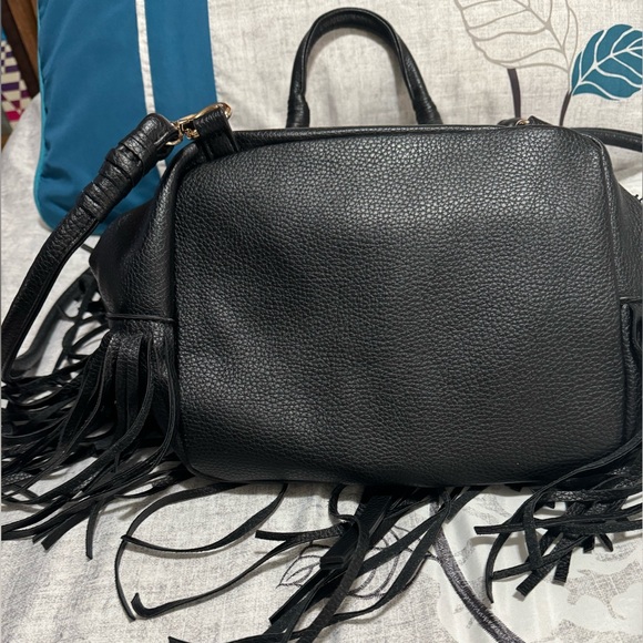 ZARA Faux Leather Fringe Bucket Backpack - Picture 5 of 8
